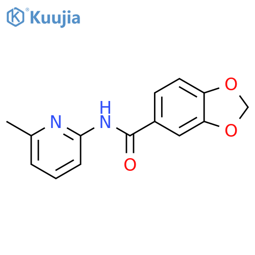 N-(6-methylpyridin-2-yl)-2H-1,3-benzodioxole-5-carboxamide structure