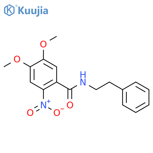 4,5-dimethoxy-2-nitro-N-(2-phenylethyl)benzamide structure