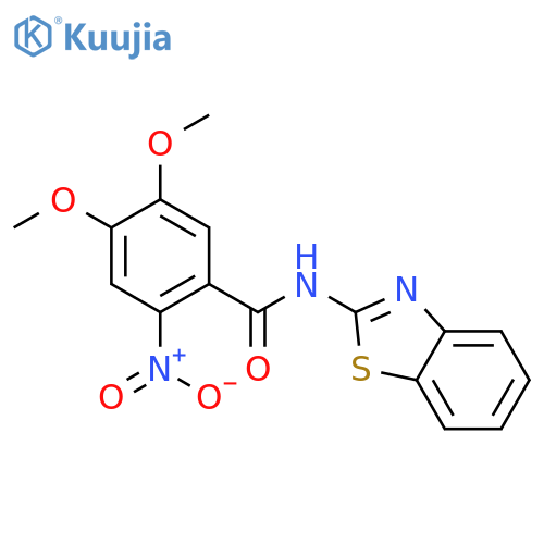 N-(1,3-benzothiazol-2-yl)-4,5-dimethoxy-2-nitrobenzamide structure