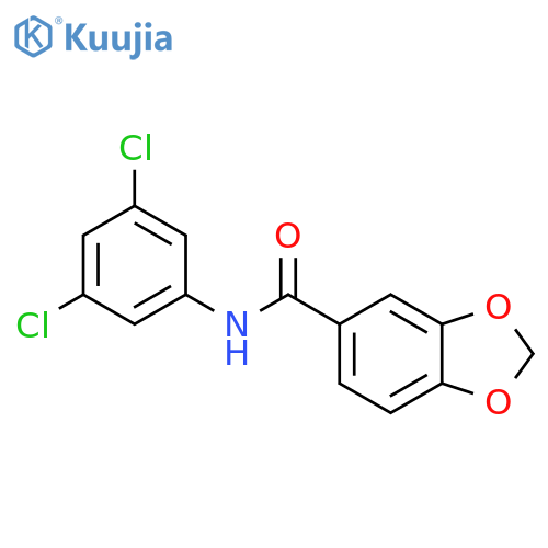 N-(3,5-dichlorophenyl)-1,3-benzodioxole-5-carboxamide structure