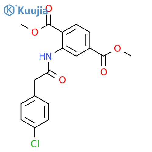 dimethyl 2-{[(4-chlorophenyl)acetyl]amino}benzene-1,4-dicarboxylate structure