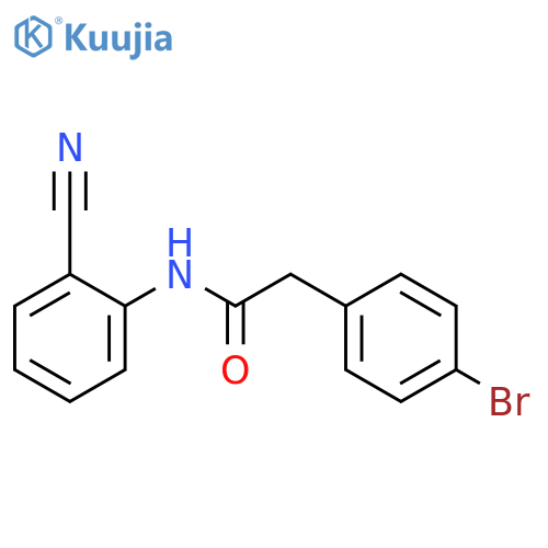 2-(4-bromophenyl)-N-(2-cyanophenyl)acetamide structure
