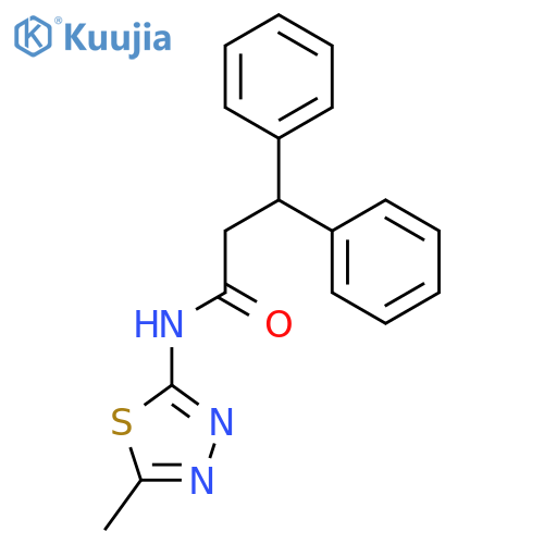 N-(5-methyl-1,3,4-thiadiazol-2-yl)-3,3-diphenylpropanamide structure