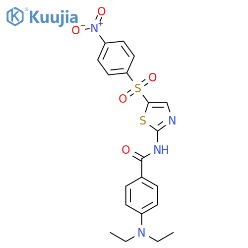 4-(diethylamino)-N-5-(4-nitrobenzenesulfonyl)-1,3-thiazol-2-ylbenzamide structure