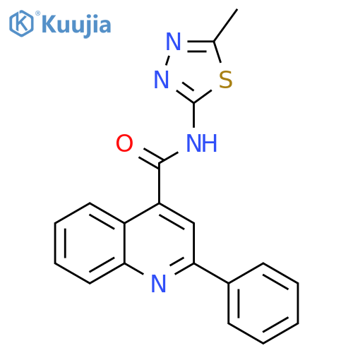 N-(5-methyl-1,3,4-thiadiazol-2-yl)-2-phenyl-4-quinolinecarboxamide structure
