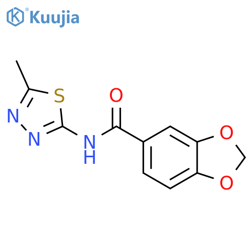 N-(5-methyl-1,3,4-thiadiazol-2-yl)-2H-1,3-benzodioxole-5-carboxamide structure