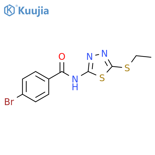 4-bromo-N-5-(ethylsulfanyl)-1,3,4-thiadiazol-2-ylbenzamide structure
