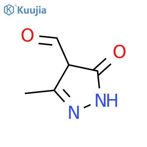3-methyl-5-oxo-1,4-dihydropyrazole-4-carbaldehyde structure