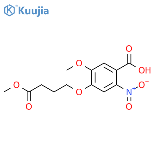 Benzoic acid, 5-methoxy-4-(4-methoxy-4-oxobutoxy)-2-nitro- structure
