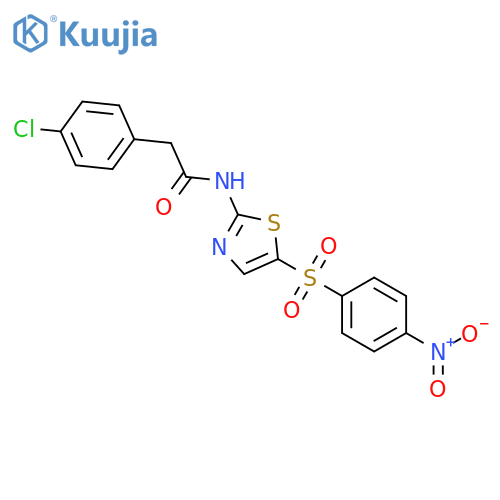 2-(4-chlorophenyl)-N-(5-((4-nitrophenyl)sulfonyl)thiazol-2-yl)acetamide structure