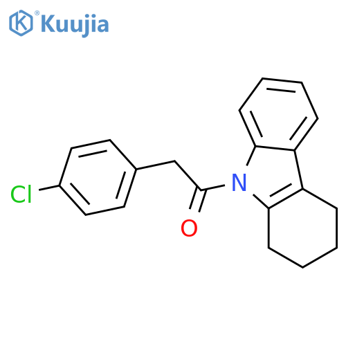 2-(4-chlorophenyl)-1-(1,2,3,4-tetrahydro-9H-carbazol-9-yl)ethanone structure