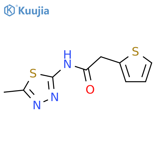 N-(5-methyl-1,3,4-thiadiazol-2-yl)-2-(thiophen-2-yl)acetamide structure