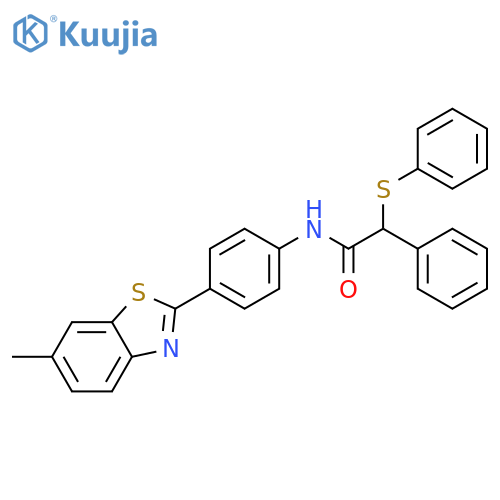 N-(4-(6-methylbenzo[d]thiazol-2-yl)phenyl)-2-phenyl-2-(phenylthio)acetamide structure