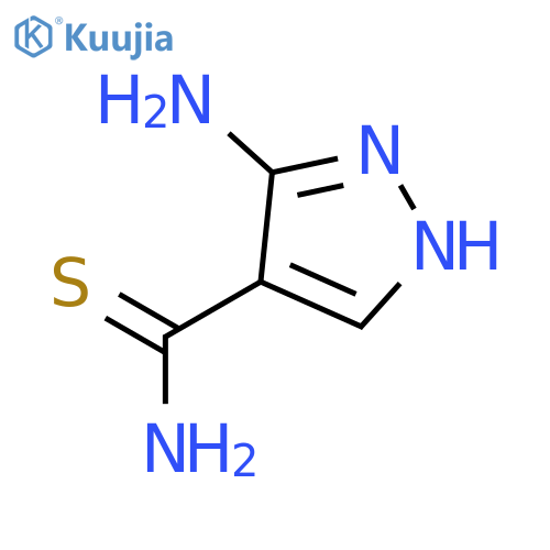 5-amino-1{H}-pyrazole-4-carbothioamide structure