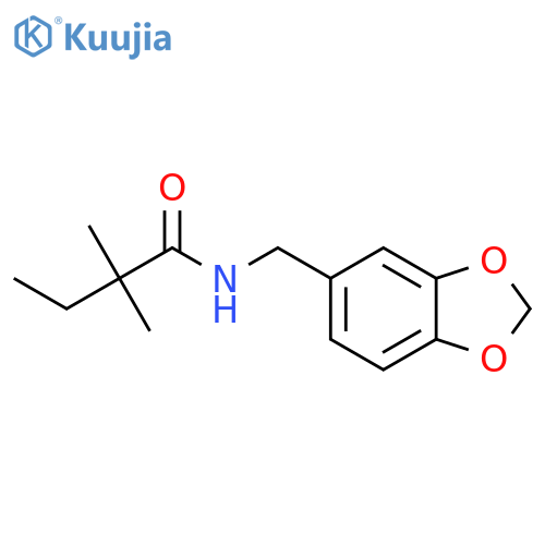 N-(1,3-benzodioxol-5-ylmethyl)-2,2-dimethylbutanamide structure
