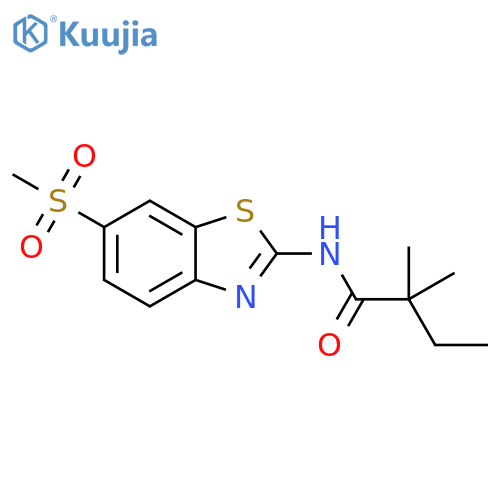 N-(6-methanesulfonyl-1,3-benzothiazol-2-yl)-2,2-dimethylbutanamide structure