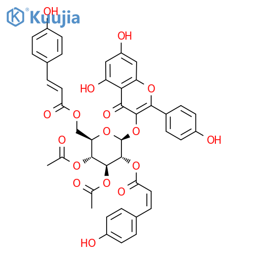 3",4"-Di-O-acetyl-2",6"-di-O-p-coumaroylastragalin structure