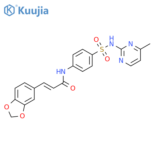 <br>(2E)-3-(1,3-benzodioxol-5-yl)-N-(4-{[(4-methylpyrimidin-2-yl)amino]sulfonyl }phenyl)acrylamide structure