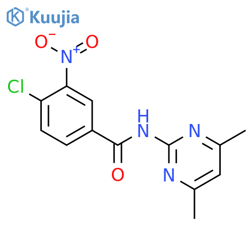 4-chloro-N-(4,6-dimethylpyrimidin-2-yl)-3-nitrobenzamide structure