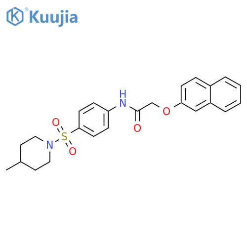 N-{4-(4-methylpiperidin-1-yl)sulfonylphenyl}-2-(naphthalen-2-yloxy)acetamide structure