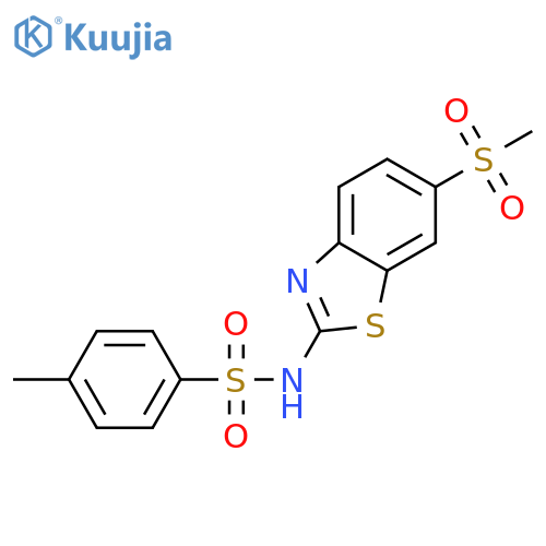 4-methyl-N-[6-(methylsulfonyl)-1,3-benzothiazol-2-yl]benzenesulfonamide structure