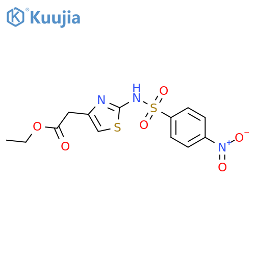 ethyl (2-{[(4-nitrophenyl)sulfonyl]amino}-1,3-thiazol-4-yl)acetate structure