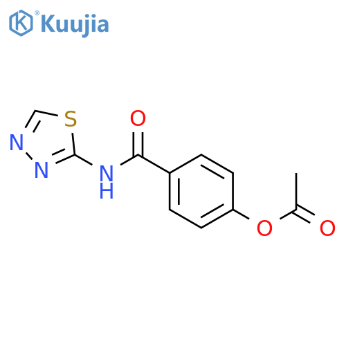 4-(1,3,4-thiadiazol-2-ylcarbamoyl)phenyl acetate structure