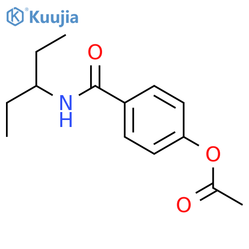 4-(pentan-3-ylcarbamoyl)phenyl acetate structure