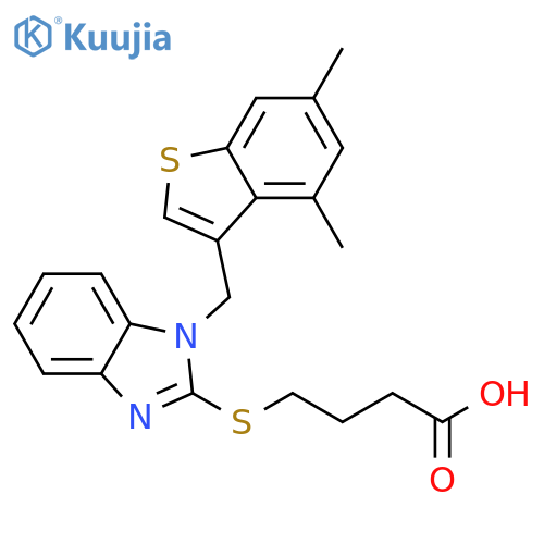 Butanoic acid,4-[[1-[(4,6-dimethylbenzo[b]thien-3-yl)methyl]-1H-benzimidazol-2-yl]thio]- structure