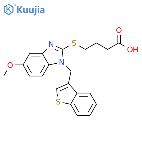 Butanoic acid,4-[[1-(benzo[b]thien-3-ylmethyl)-5-methoxy-1H-benzimidazol-2-yl]thio]- structure