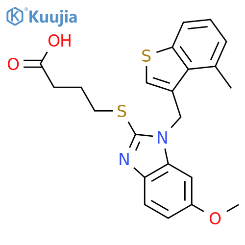 Butanoic acid,4-[[6-methoxy-1-[(4-methylbenzo[b]thien-3-yl)methyl]-1H-benzimidazol-2-yl]thio]- structure