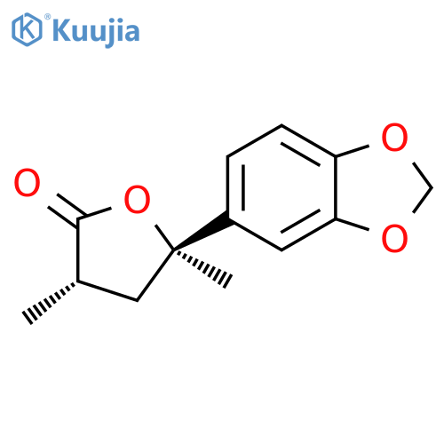 2(3H)-Furanone, 5-(1,3-benzodioxol-5-yl)dihydro-3,5-dimethyl-,(3S,5R)- structure