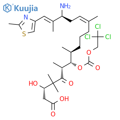(3S,6R,7S,8S,12Z,15S,16E)-15-amino-3-hydroxy-4,4,6,8,12,16-hexamethyl-17-(2-methylthiazol-4-yl)-5-oxo-7-(((2,2,2-trichloroethoxy)carbonyl)oxy)heptadeca-12,16-dienoic acid structure