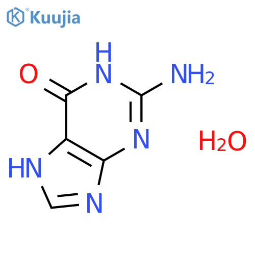 6H-Purin-6-one, 2-amino-1,7-dihydro-, monohydrate structure