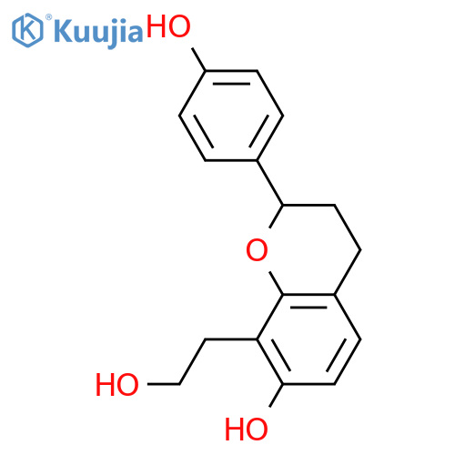 2H-1-Benzopyran-8-ethanol, 3,4-dihydro-7-hydroxy-2-(4-hydroxyphenyl)-, (2S)- structure