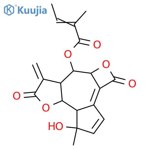 4,8-Dihydroxy-1(10),2,11(13)-guaiatriene-12,6:14,9-diolide; (4β,5α,6α,8β,9β)-form, 8-Tigloyl structure
