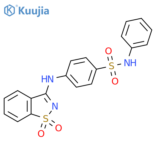 4-[(1,1-dioxido-1,2-benzothiazol-3-yl)amino]-N-phenylbenzenesulfonamide structure