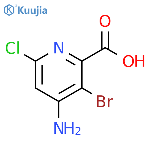 4-amino-3-bromo-6-chloropyridine-2-carboxylic acid structure