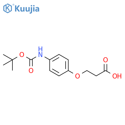 3-(4-{(tert-butoxy)carbonylamino}phenoxy)propanoic acid structure