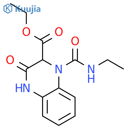 ethyl 1-(ethylcarbamoyl)-3-oxo-1,2,3,4-tetrahydroquinoxaline-2-carboxylate structure