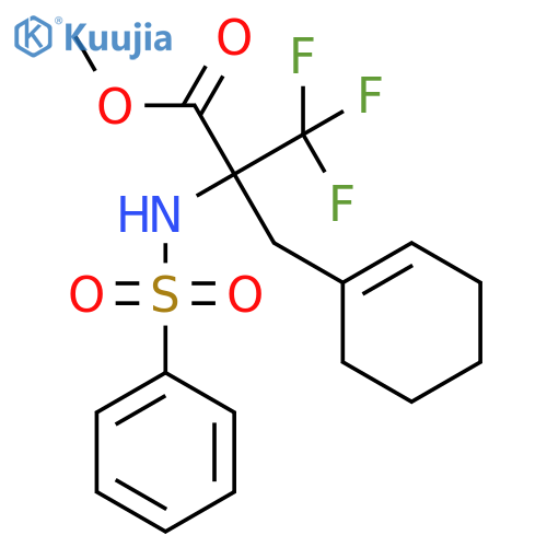 Methyl 2-(cyclohex-1-EN-1-ylmethyl)-3,3,3-trifluoro-2-[(phenylsulfonyl)amino]-propanoate structure