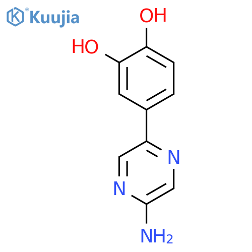 1,2-Benzenediol, 4-(5-aminopyrazinyl)- (9CI) structure