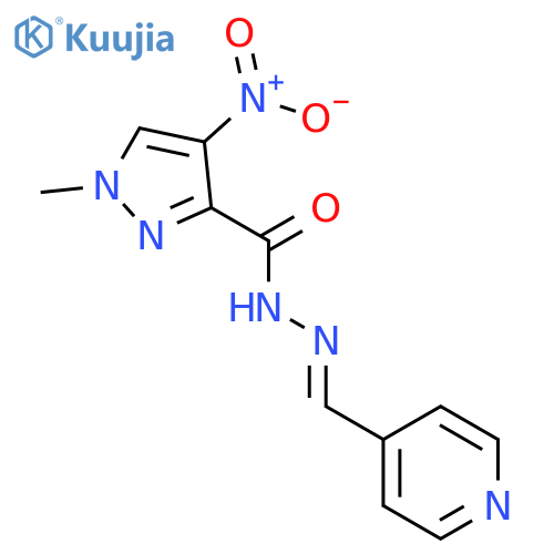 <br>1-Methyl-4-nitro-1H-pyrazole-3-carboxylic acid pyridin-4-ylmethylene-hydraz ide structure