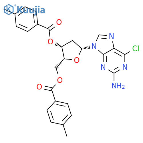 2-Amino-6-chloropurine-9-beta-D-(2’-deoxy-3’,5’-di-O-(p-toluoyl))riboside structure