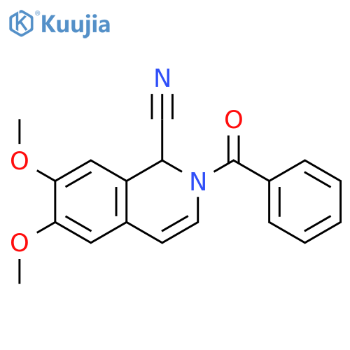 2-benzoyl-6,7-dimethoxy-1,2-dihydroisoquinoline-1-carbonitrile structure
