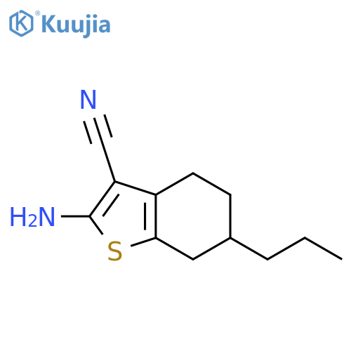 2-Amino-6-propyl-4,5,6,7-tetrahydro-1-benzothiophene-3-carbonitrile structure