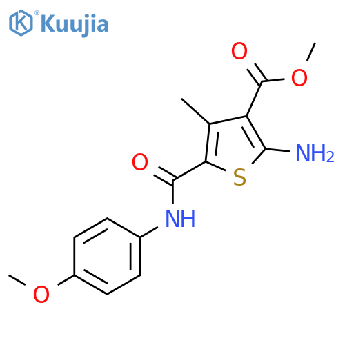 Methyl 2-amino-5-{(4-methoxyphenyl)amino-carbonyl}-4-methylthiophene-3-carboxylate structure