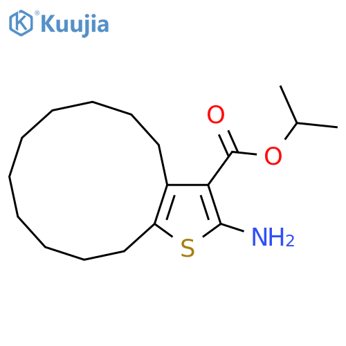 Isopropyl 2-amino-4,5,6,7,8,9,10,11,12,13-decahydrocyclododecabthiophene-3-carboxylate structure
