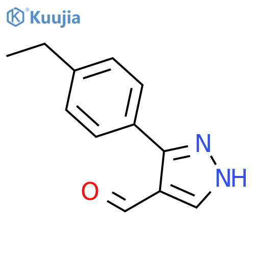 3-(4-ethylphenyl)-1H-pyrazole-4-carbaldehyde structure