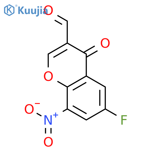 4H-1-Benzopyran-3-carboxaldehyde,6-fluoro-8-nitro-4-oxo- structure